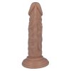 100% realistické hedvábné dildo - penis 16.2 x 3,5 cm s přísavkou
