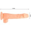 Vibrační dildo 21 cm s měkkými varlaty, silnou přísavkou a ovladačem