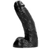 Anál - vagína univerzální černé dildo 25,5 cm s koulemi