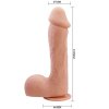 Přirozeně pružné dildo 22 cm s přísavkou a koulemi