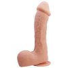 Přirozeně pružné dildo 22 cm s přísavkou a koulemi