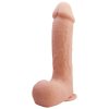 Přirozeně pružné dildo 22 cm s přísavkou a koulemi