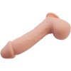 Přirozeně pružné dildo 22 cm s přísavkou a koulemi