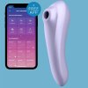 Womanizer SATISFYER Dual Pleasure air pulse vibrator Mauve s aplikací