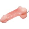 Pevné vibrační dildo 17,5 x 4,4 cm s přísavkou a koulemi