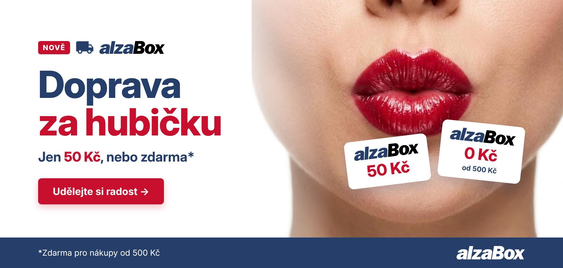 Nově doprava do AlzaBoxu za hubičku – 50 Kč, od 500 Kč zdarma