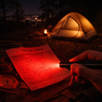  kempovani a sviceni cervenou svitilnou