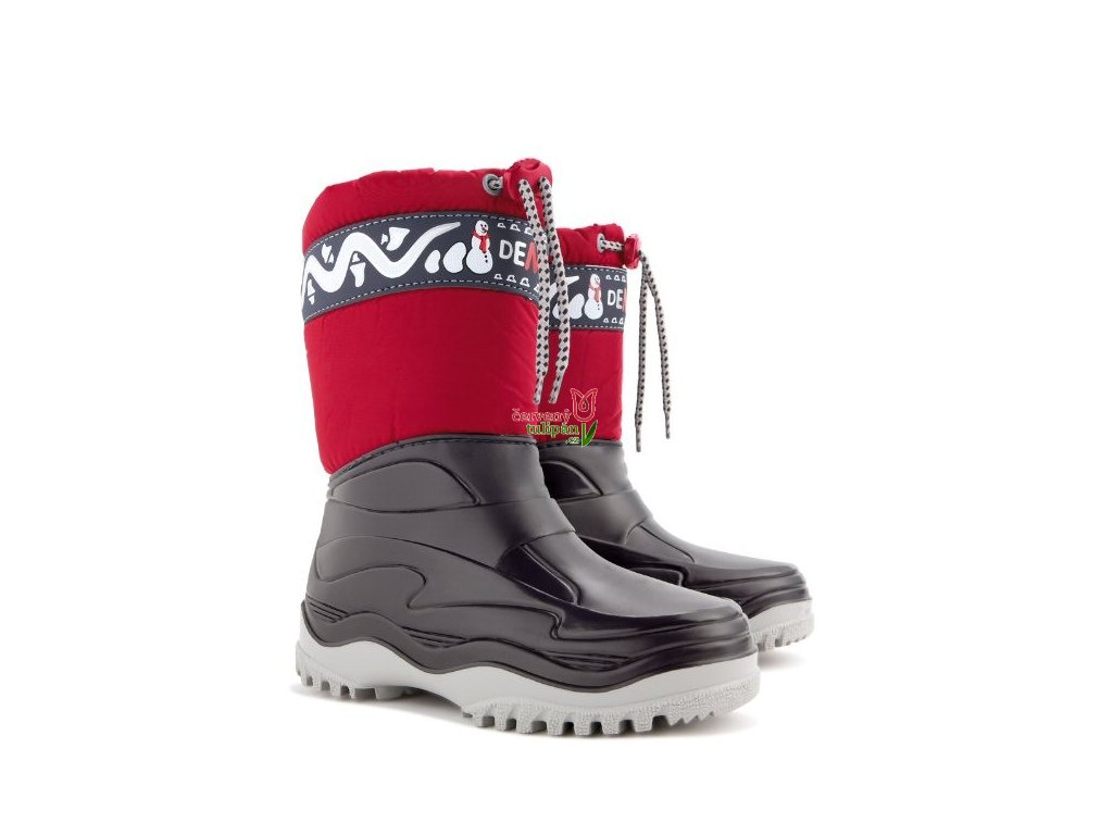 Zimní boty / sněhule Demar Frost B červené mrazuvzdorné