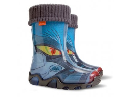 DEMAR Kinder Gummistiefel Gefüttert Regenstiefel mit Einlage Transformer Reflektiernd