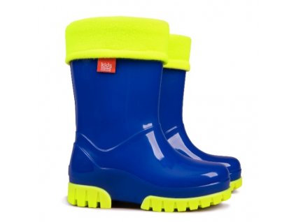 DEMAR Kinder Gummistiefel Gefüttert Regenstiefel mit Einlage Fluo Reflektiernd 34/35