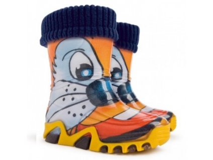 DEMAR Kinder Gummistiefel Gefüttert Regenstiefel mit Einlage Katze Reflektiernd