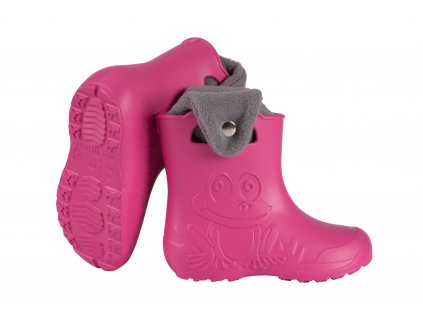 Camminare Schneestiefel Gummistiefel Frosch Rosa mit herausnehmbarem Futter isoliert