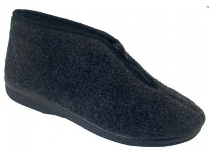 Teplé papuče ADANEX 22530 tm. šedé so zipsom