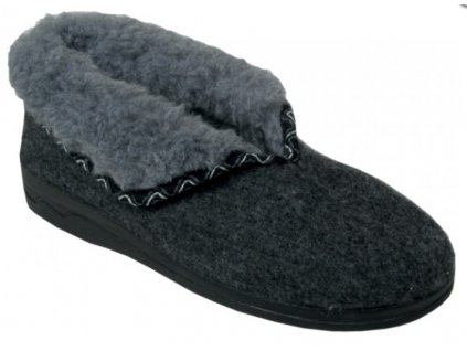 Teplé bačkory důchodky  ADANEX 4944  tm. šedé