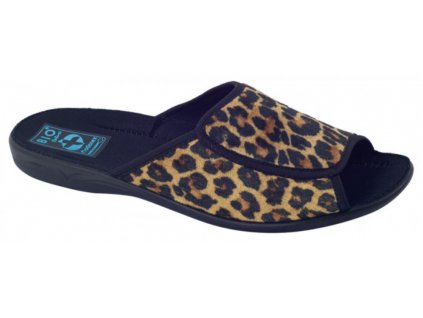 Dámské pantofle přezůvky ADANEX SARA 13794 leopard tmavší otevřená špička