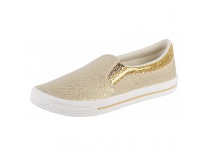 Mädchen Skarpol Kleo 176-5 goldene Slip-On-Sneakers mit Lederinnensohle