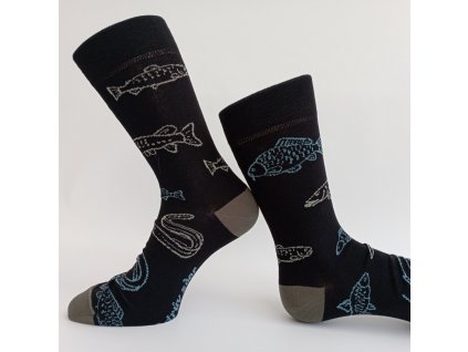 OKOUNcerna vzorovane bavlnene ponozky okoun