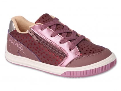 Canvas-Sneaker Befado Sport Zipp Burgund mit Lederinnensohle 514Y001