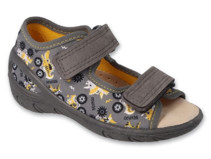 Bačkory papuče sandálky Befado Sunny 063X012 šedé s koženou stélkou