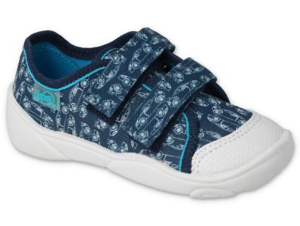 Jungen Canvas-Sneakers Befado 907P158 Blau, Autos, Klettverschluss