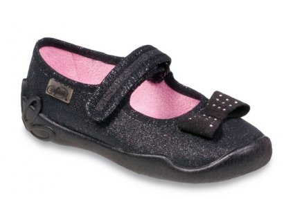 Mädchen Ballerinas Hausschuhe Befado festlich Schwarz 27