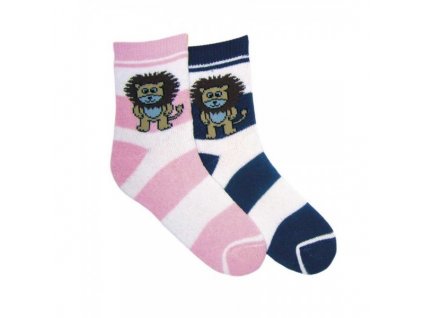 Dětské termo ponožky NOVIA 1521 lvíček středně modré