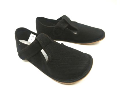 Bačkůrky capáčky BAREFOOT EF 395 Black černé