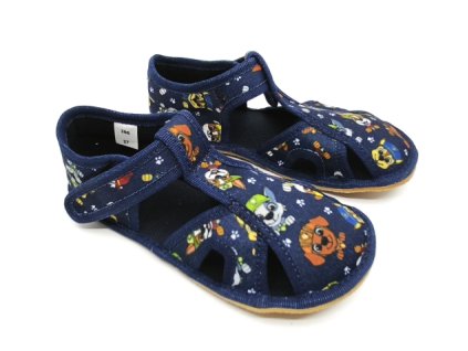 Bačkůrky capáčky BAREFOOT EF 386 Navy Patrol modré otevřené