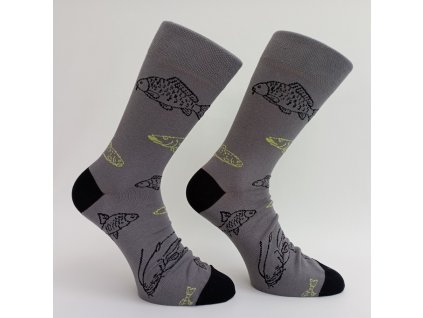 OKOUN seda vzorovane bavlnene ponozky okoun