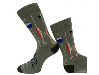 HACEK khaki vzorovane ponozky hacek