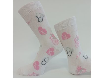 KARDIO BILE RUZbavlnene ponozky kardio