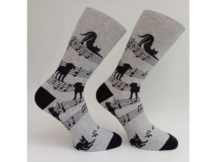 MOZART sedy melirdamske bavlnene ponozky mozart