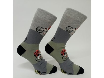 vzorovane ponozka biking sedy melir