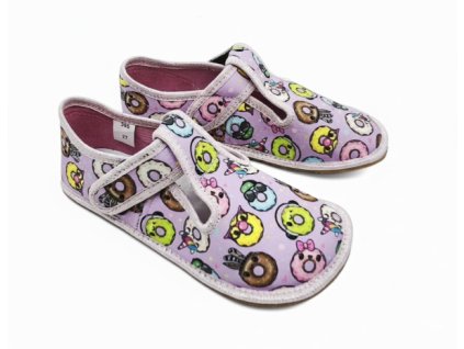 Bačkory přezůvky BAREFOOT 395 DONUTS růžové