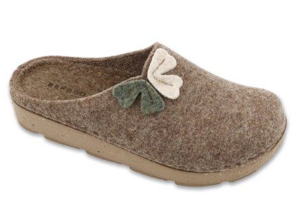 Slippers Befado 155D172 brown felt