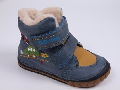 Winterschuhe D.D. step Leder W029-645 blau mit wagen