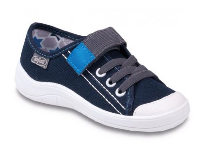 BEFADO Jungen Sneakers Klettverschluss Blau 30