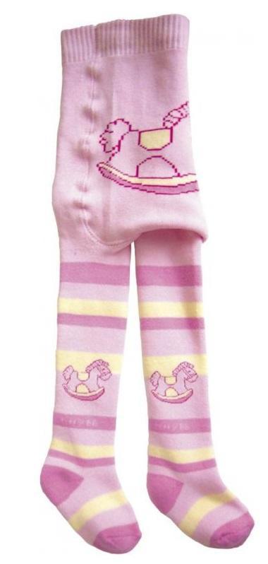 Termo punčocháče Novia baby zoo růžové s koníkem teplé velikost oblečení - děti: 80/86