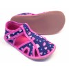 Bačkůrky capáčky BAREFOOT EF 386 Hearts modrorůžové se srdíčky otevřené