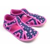 Bačkůrky capáčky BAREFOOT EF 386 Hearts modrorůžové se srdíčky otevřené