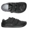 Celoročné kožené topánky bar3foot 3Be28/6 čierne, suchý zips, barefoot