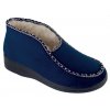 Damen warme Hausschuhe  ADANEX Fussbett 17010 blau Schafswolle