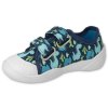 Jungen Canvas-Sneakers Befado 907P157 DINO Blau, Klettverschluss
