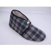 české bačkory papuče BOKAP 073 důchodky vyšší s přezkou šedá kostka