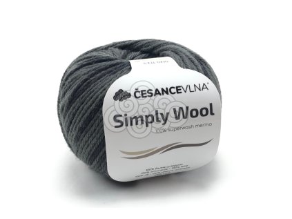 100% Merino příze - Simply černý melír