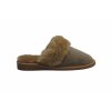 Kožené papuče s ovčí vlnou - světlé dámské foto 3