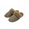 Kožené papuče s ovčí vlnou - světlé dámské