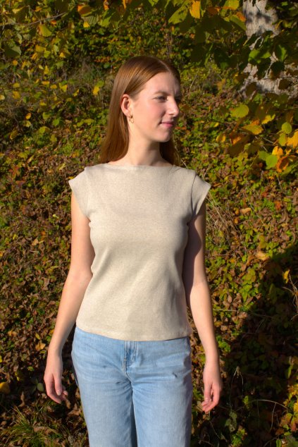 biobavlněné triko z žebrovaného úpletu