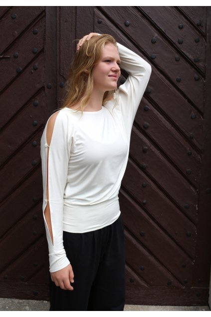 bio triko s dlouhým rukávem a knoflíčky