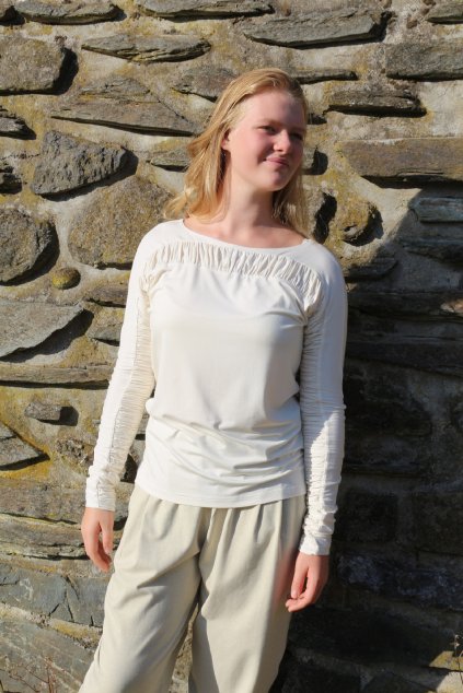 BIO triko řasené do čtverce